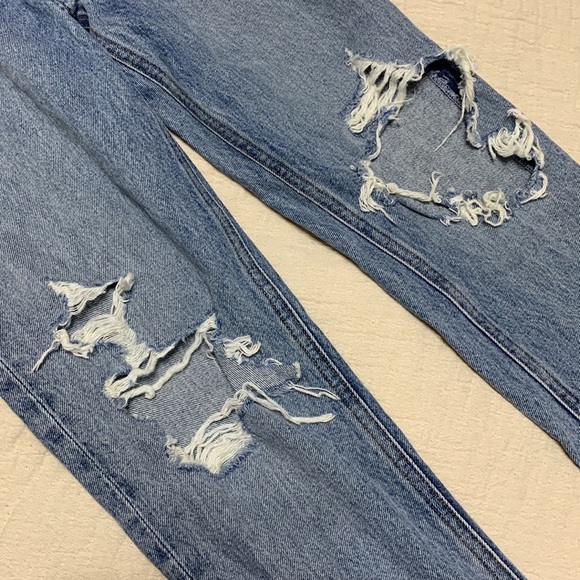 AGOLDE Aritzia Blue Distress Jeans - Picture 2 of 4